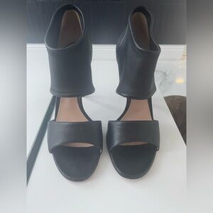 GIANVITO ROSSI OPEN TOE LEATHER HIGH HEELS SHOES EU SIZE 39